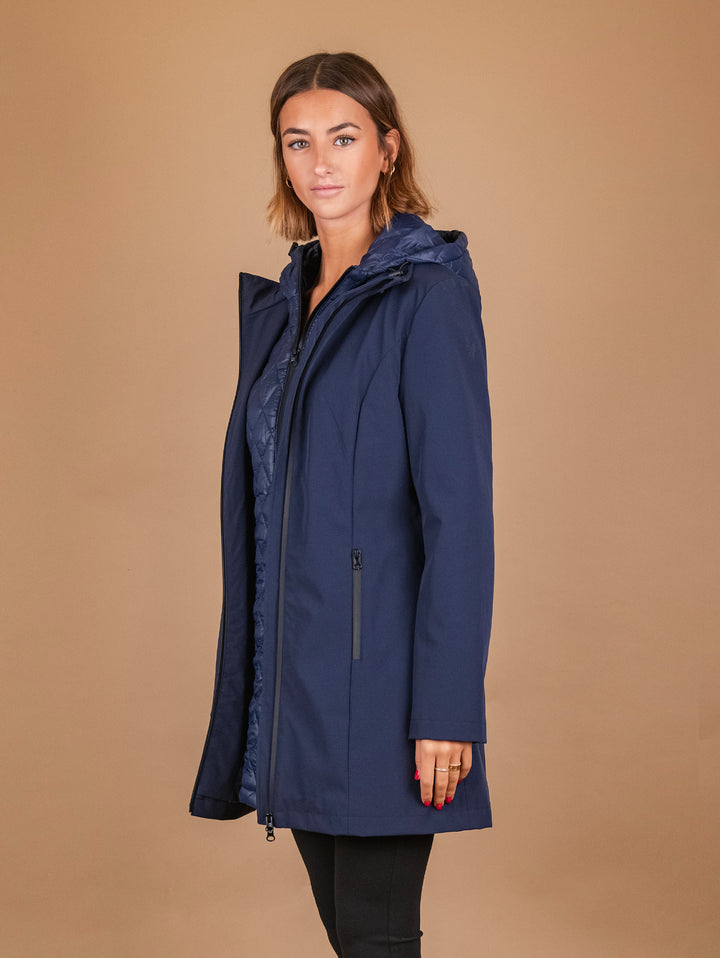 PARKA CON PIUMINO ESTRAIBILE IN TESSUTO TECNICO BLU 8950D BLU ANDREA MORANDO 