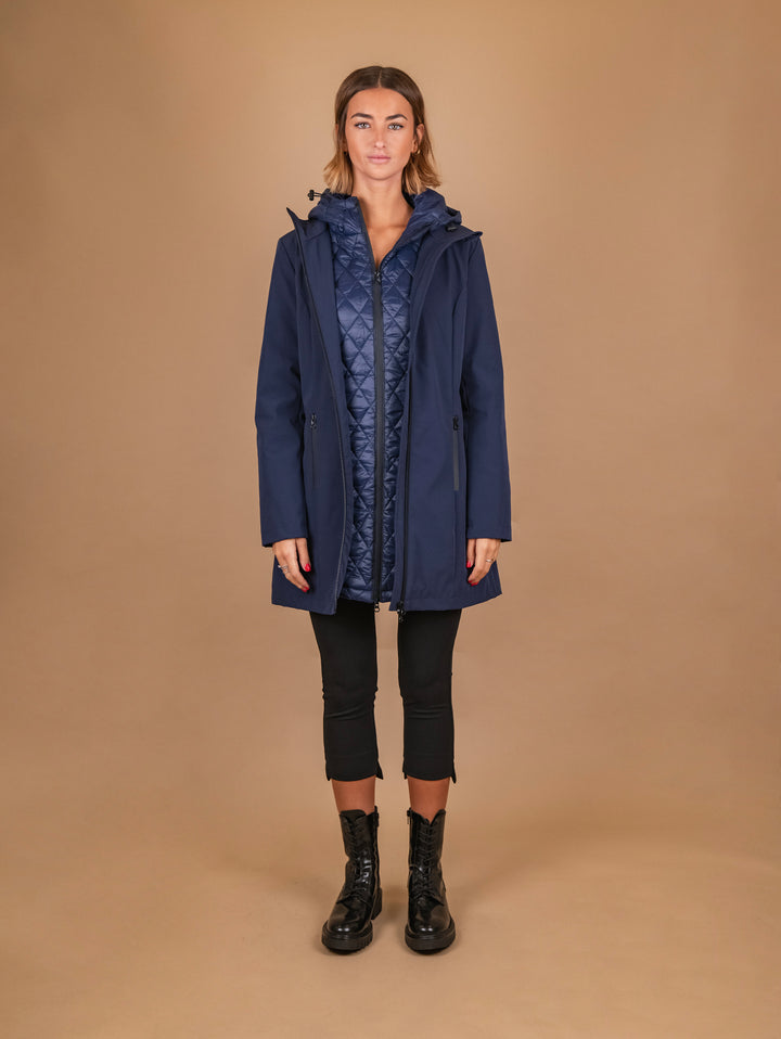 PARKA CON PIUMINO ESTRAIBILE IN TESSUTO TECNICO BLU 8950D BLU ANDREA MORANDO 