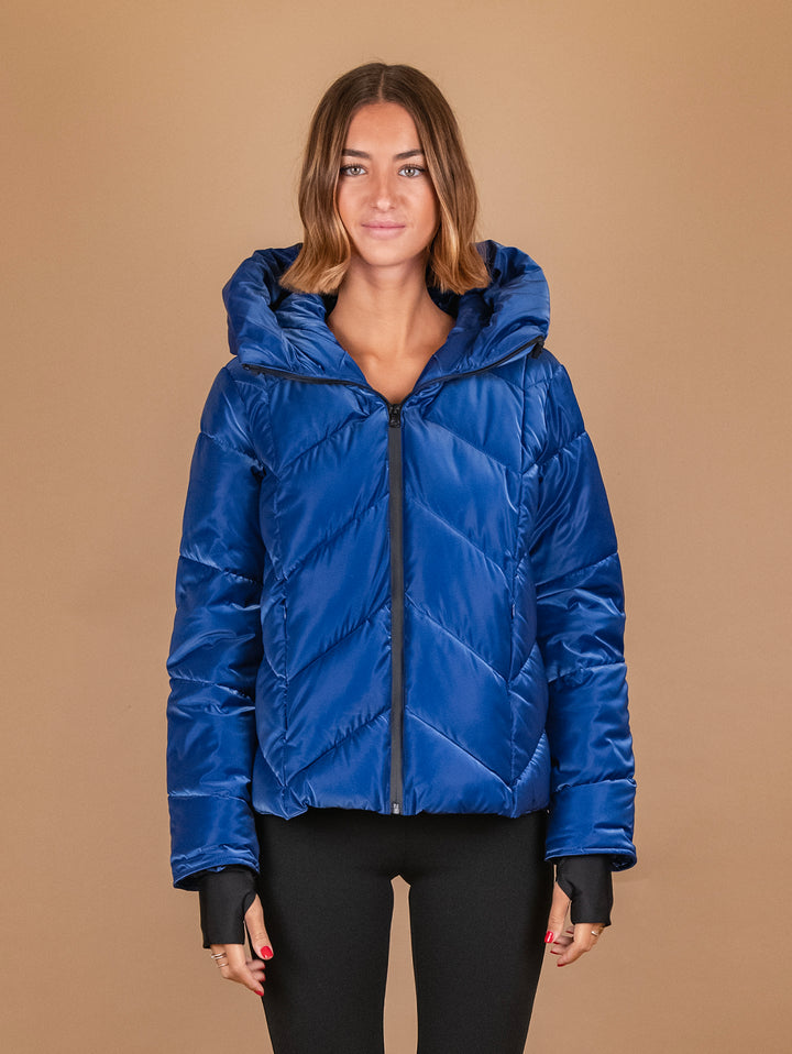 PIUMINO CON CAPPUCCIO BLU CANGIANTE 8953D BLU ANDREA MORANDO 