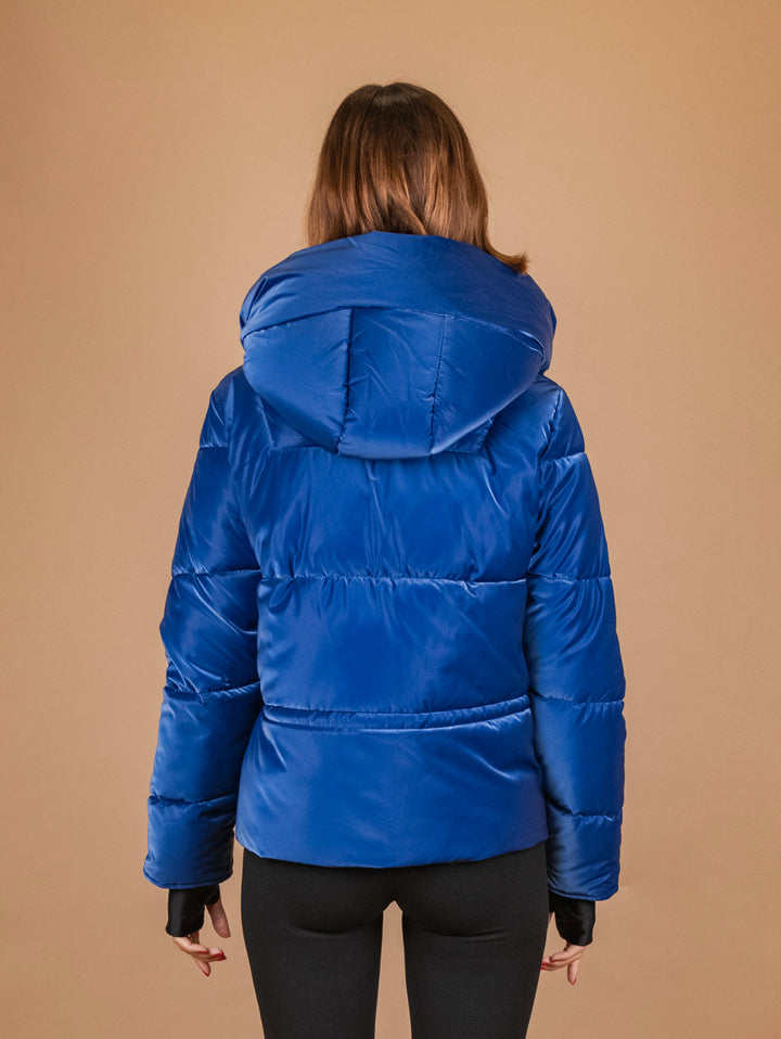 PIUMINO CON CAPPUCCIO BLU CANGIANTE 8953D BLU ANDREA MORANDO 