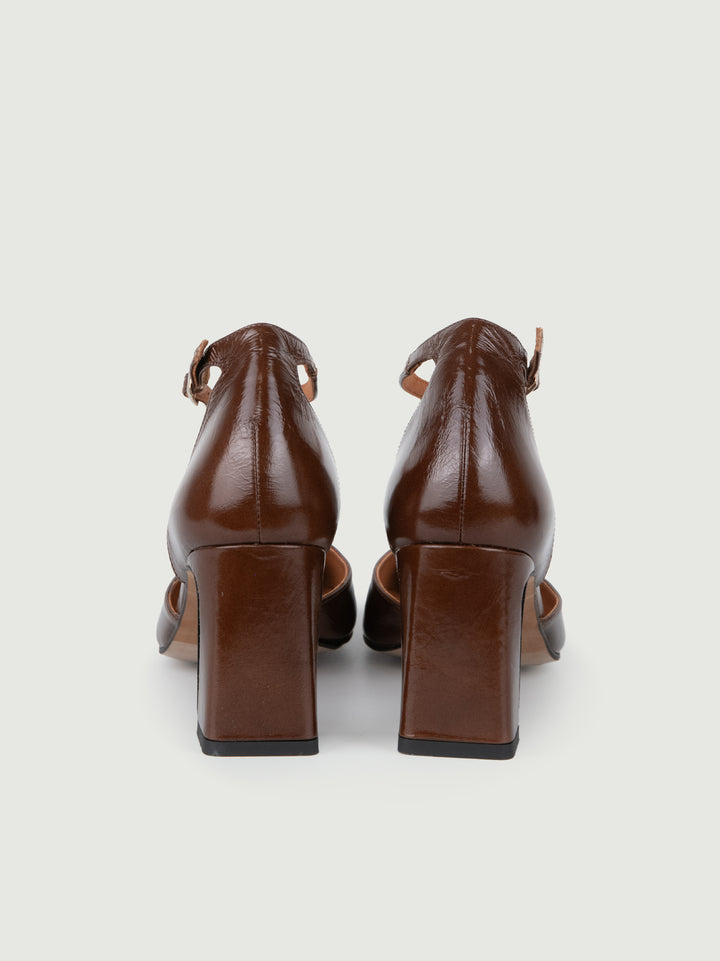 DECOLLETE IN VERNICE MARRONE 24534 MOKA ANDREA MORANDO 
