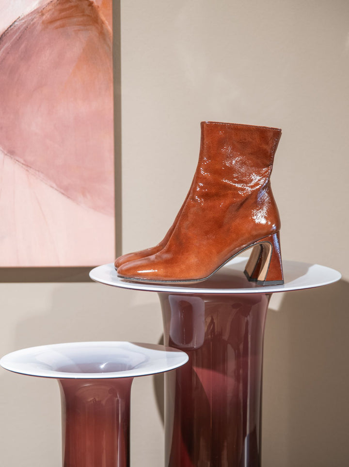 STIVALETTO IN PELLE NAPLAK MARRONE 24537 MOKA ANDREA MORANDO 