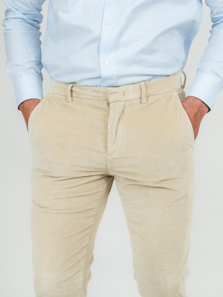 PANTALONE IN VELLUTO A COSTE BEIGE T502/BRO 038 NOLAB 