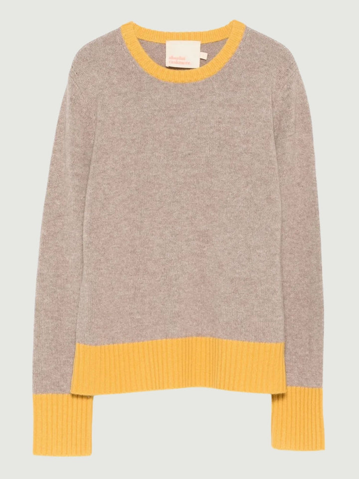 MAGLIONE ALESSANDRA IN CASHMERE BEIGE ALESSANDRA COMBO CHSTNUT ABSOLUT CASHMERE 