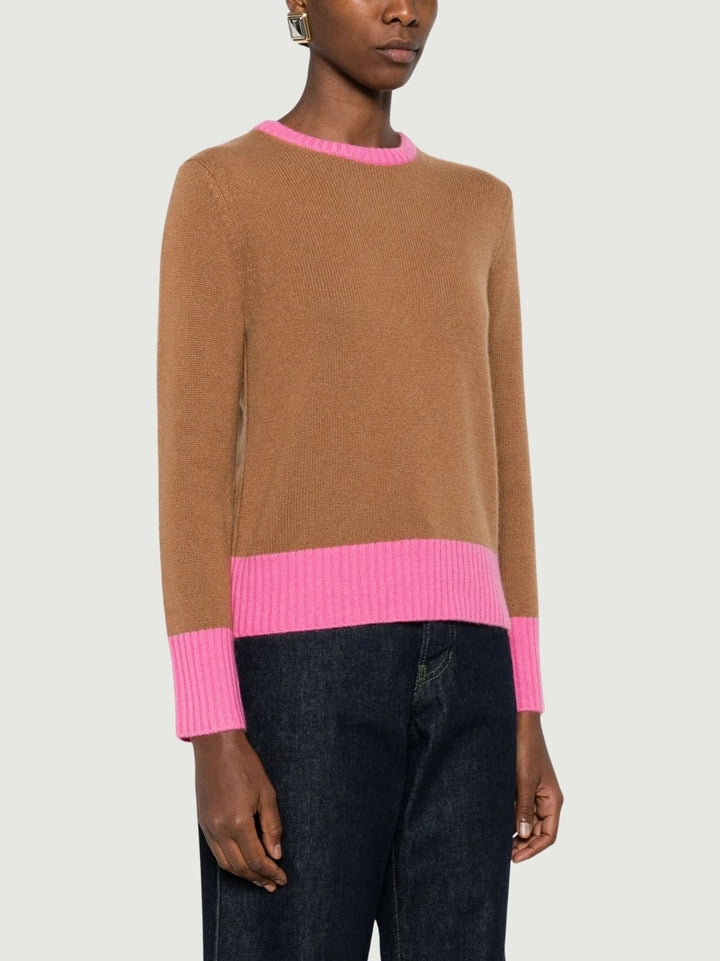 MAGLIONE ALESSANDRA IN CASHMERE MOCHA ALESSANDRA COMBO MOCHA ABSOLUT CASHMERE 