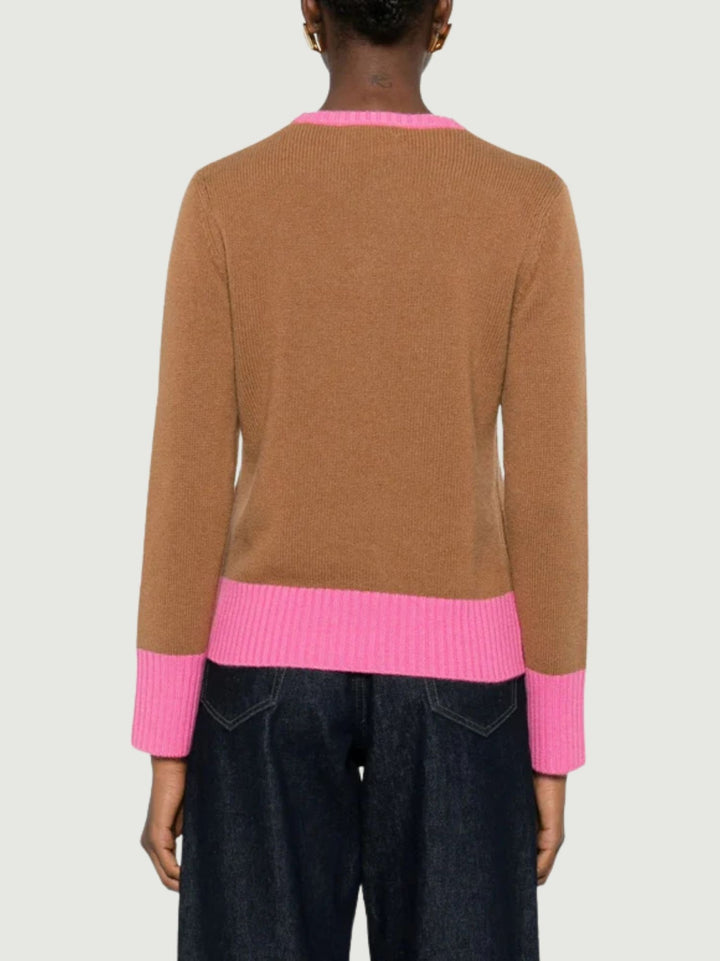 MAGLIONE ALESSANDRA IN CASHMERE MOCHA ALESSANDRA COMBO MOCHA ABSOLUT CASHMERE 