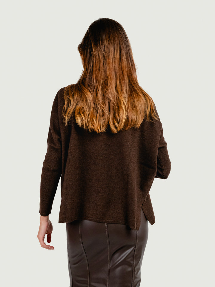 MAGLIONE CLARA IN CASHMERE BROWNIE CLARA BROWNIE ABSOLUT CASHMERE 
