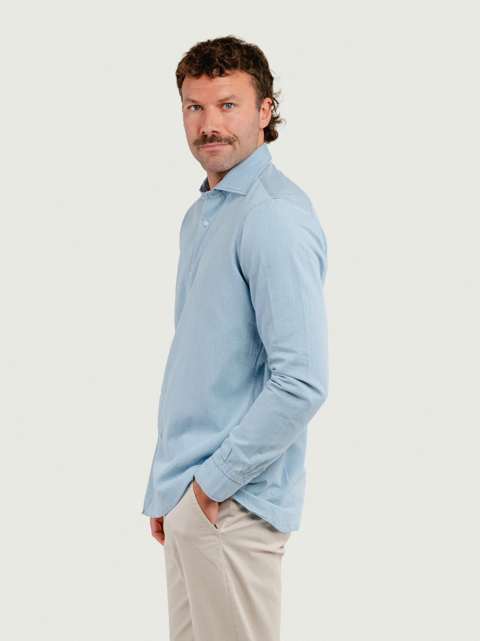 CAMICIA REGULAR IN DENIM CHIARO DENIM/REG CHIARO ANDREA MORANDO 