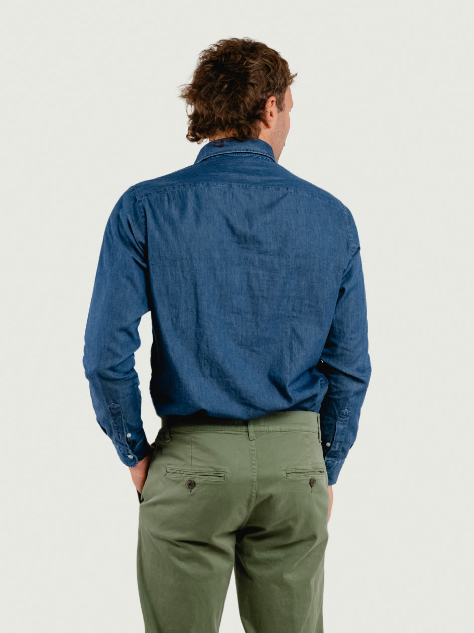 CAMICIA REGULAR IN DENIM SCURO DENIM/REG SCURO ANDREA MORANDO 