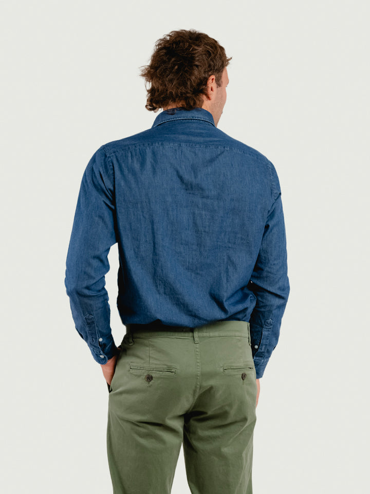CAMICIA REGULAR IN DENIM SCURO DENIM/REG SCURO ANDREA MORANDO 
