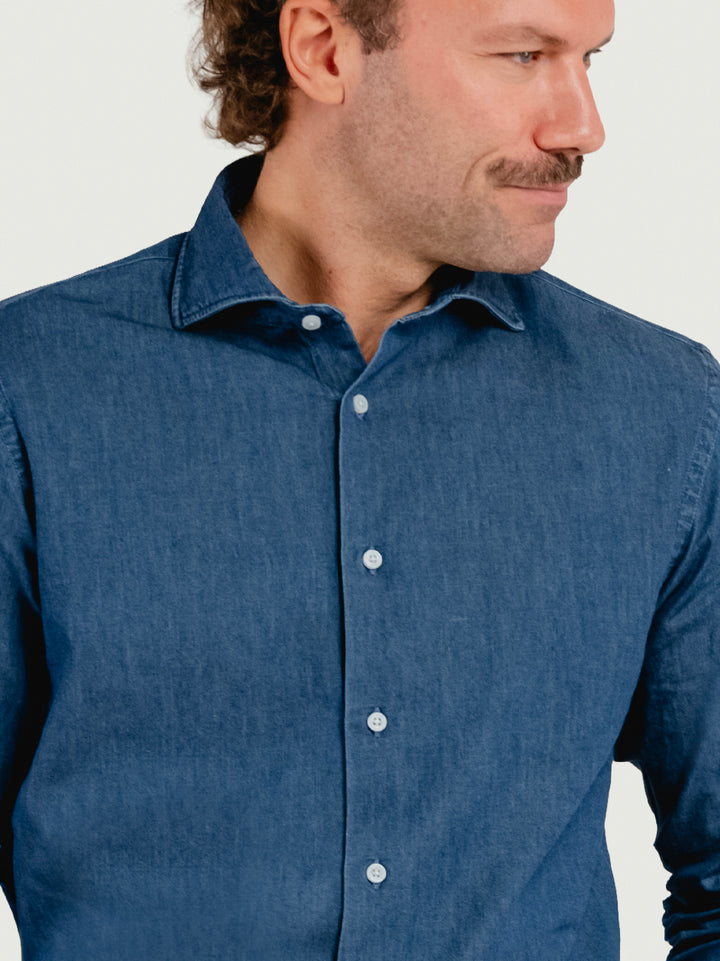 CAMICIA REGULAR IN DENIM SCURO DENIM/REG SCURO ANDREA MORANDO 