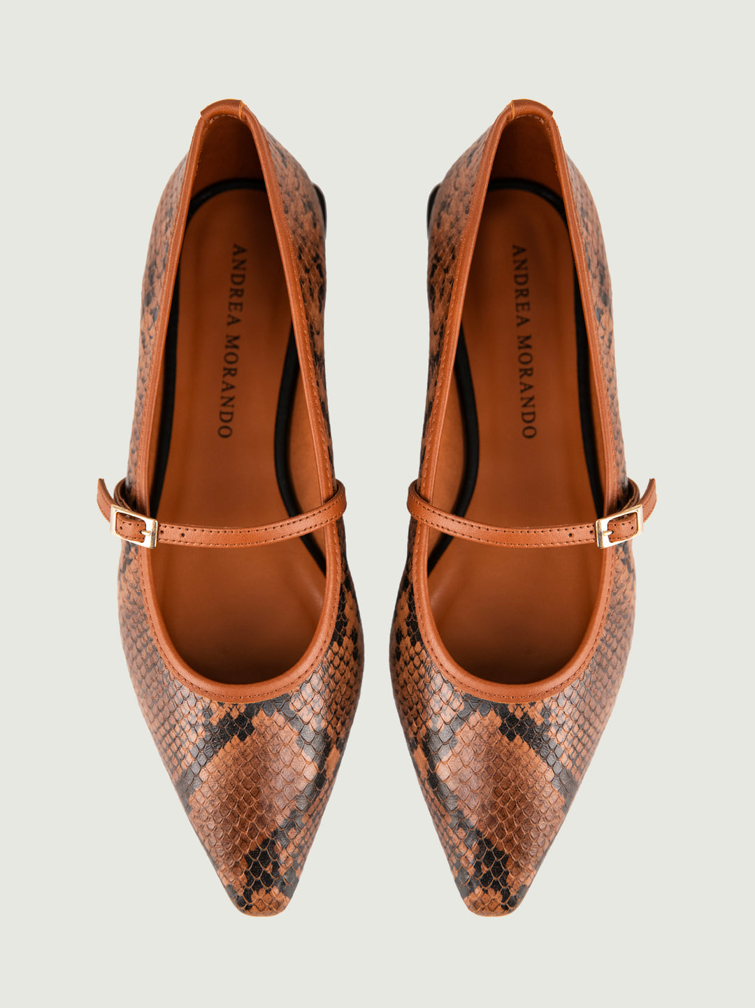 BALLERINA STAMPA PITONE MARRONE 25514 CUOIO ANDREA MORANDO 