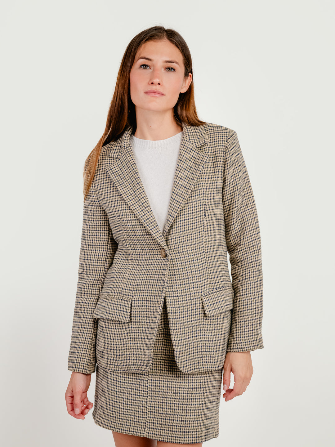 BLAZER PIED DE POULE BEIGE 9853 PIED DE POULE ANDREA MORANDO 