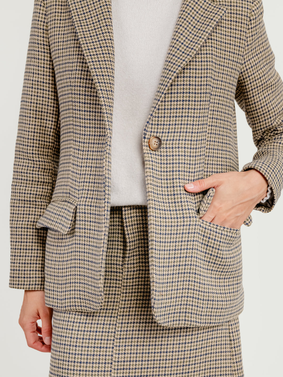 BLAZER PIED DE POULE BEIGE 9853 PIED DE POULE ANDREA MORANDO 