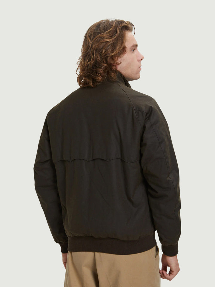 GIUBBOTTO G9 IMBOTTITO IN COTONE CERATO DEEP MOSS 0992 1998 BARACUTA 
