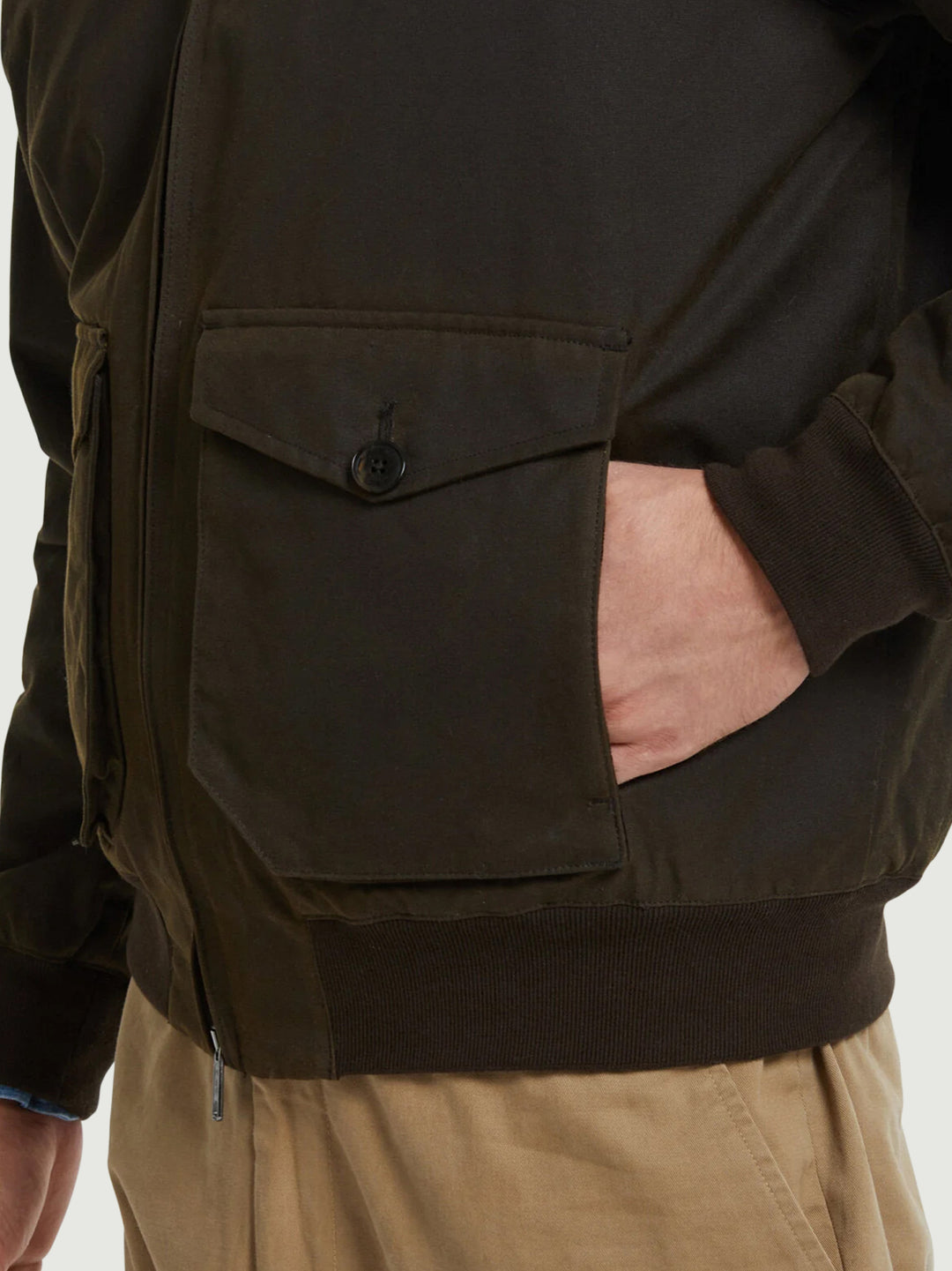 GIUBBOTTO G9 IMBOTTITO IN COTONE CERATO DEEP MOSS 0992 1998 BARACUTA 