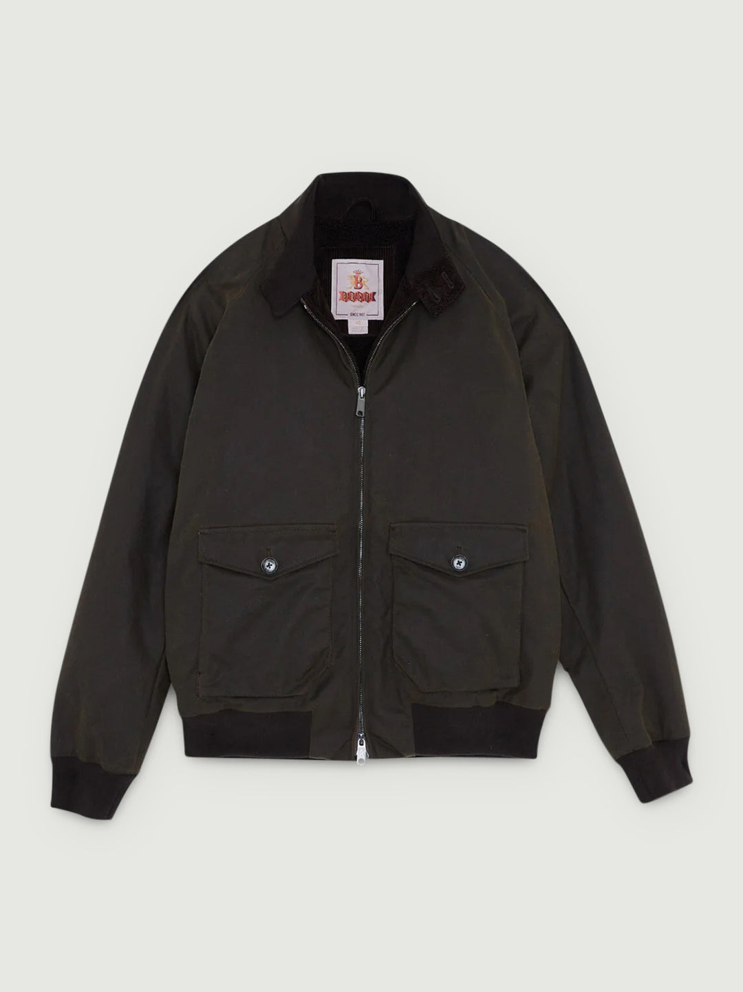 GIUBBOTTO G9 IMBOTTITO IN COTONE CERATO DEEP MOSS 0992 1998 BARACUTA 