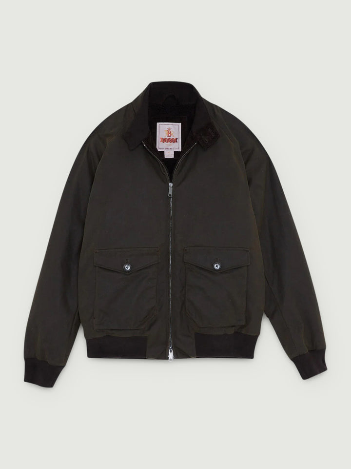 GIUBBOTTO G9 IMBOTTITO IN COTONE CERATO DEEP MOSS 0992 1998 BARACUTA 