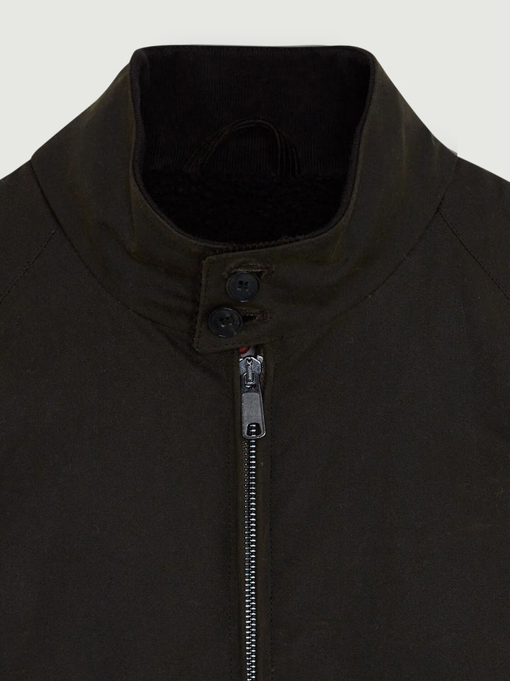 GIUBBOTTO G9 IMBOTTITO IN COTONE CERATO DEEP MOSS 0992 1998 BARACUTA 