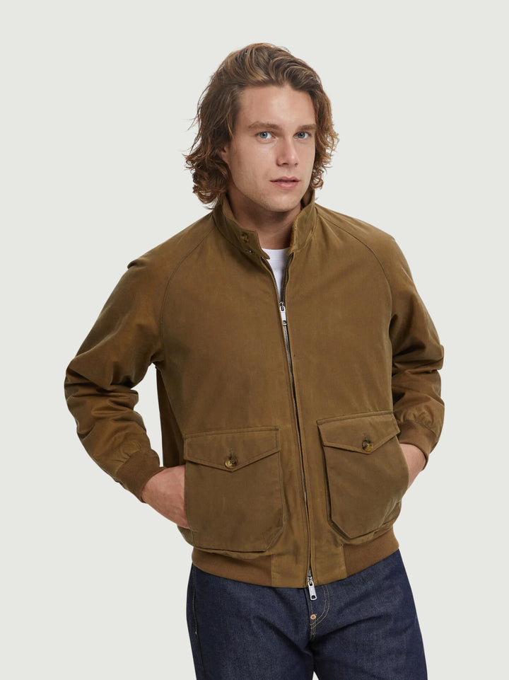 GIUBBOTTO G9 IMBOTTITO IN COTONE CERATO TAN 0992 710 BARACUTA 