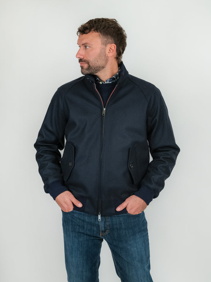 GIACCA MELTON G9 IN LANA BLU 1076 397 BARACUTA 