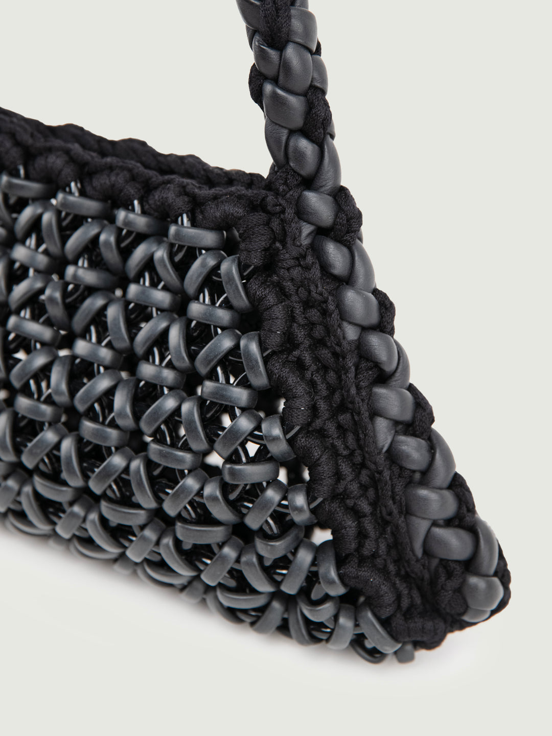 BORSA BIG CRUSH IN RESINA E PELLE NERA BIG CRUSH NERO BIMOR 
