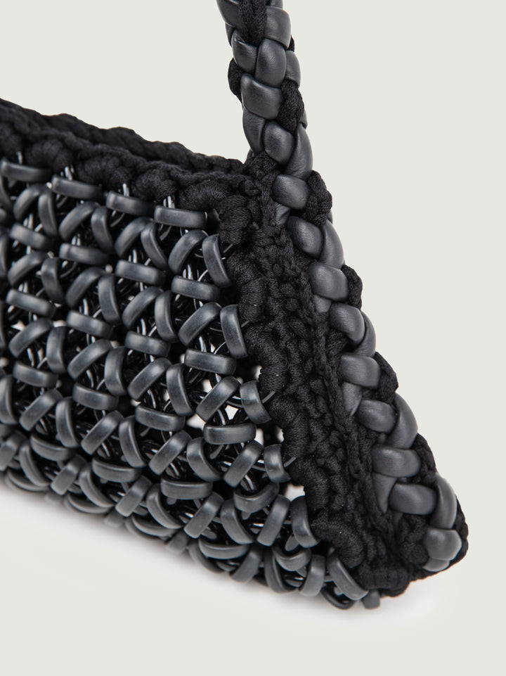 BORSA BIG CRUSH IN RESINA E PELLE NERA BIG CRUSH NERO BIMOR 