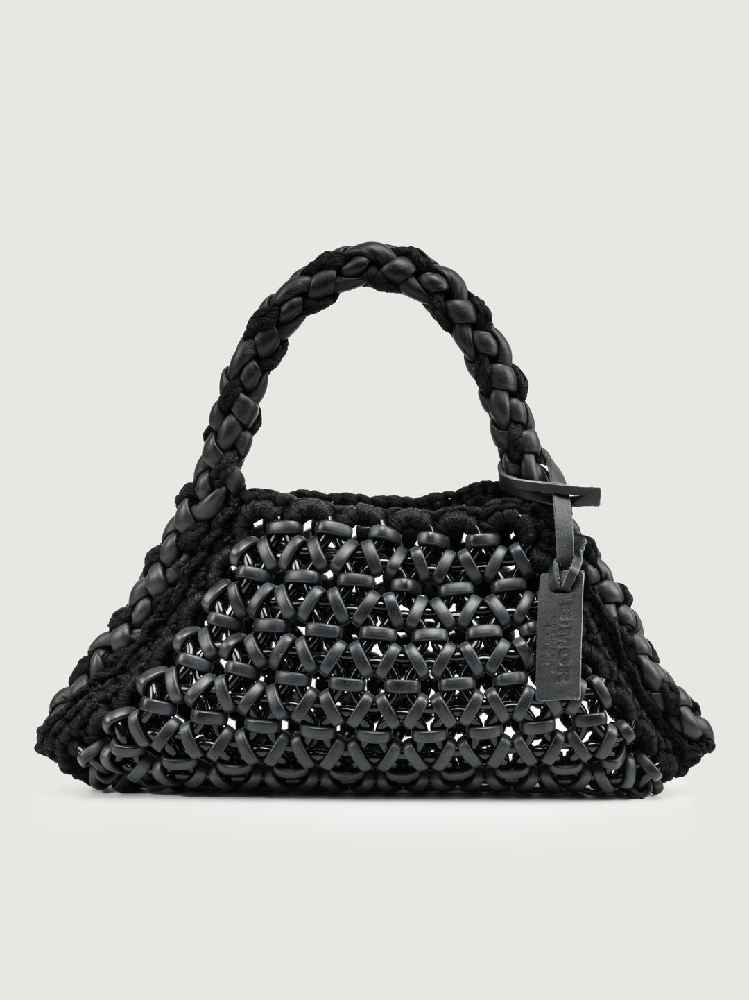 BORSA BIG CRUSH IN RESINA E PELLE NERA BIG CRUSH NERO BIMOR 