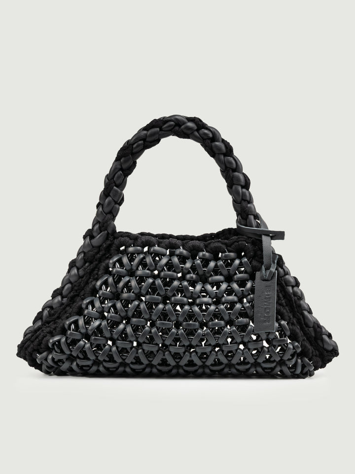 BORSA BIG CRUSH IN RESINA E PELLE NERA BIG CRUSH NERO BIMOR 