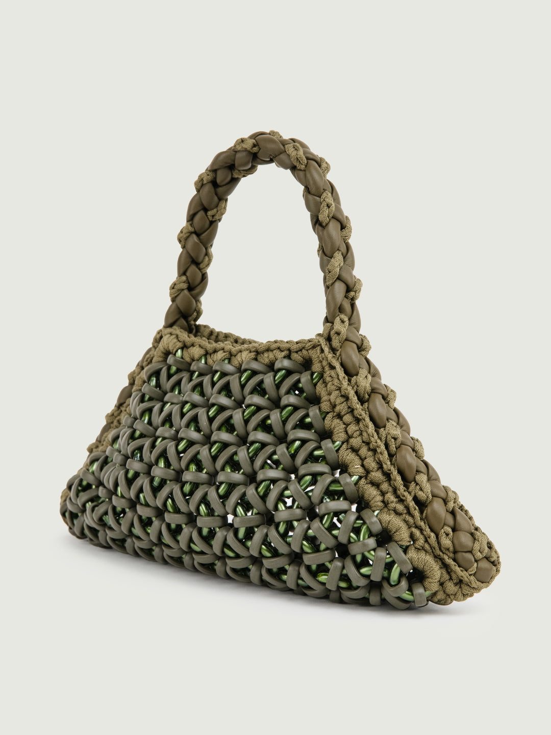 BORSA BIG CRUSH IN RESINA E PELLE VERDE MILITARE BIG CRUSH VERDE MILITARE BIMOR 
