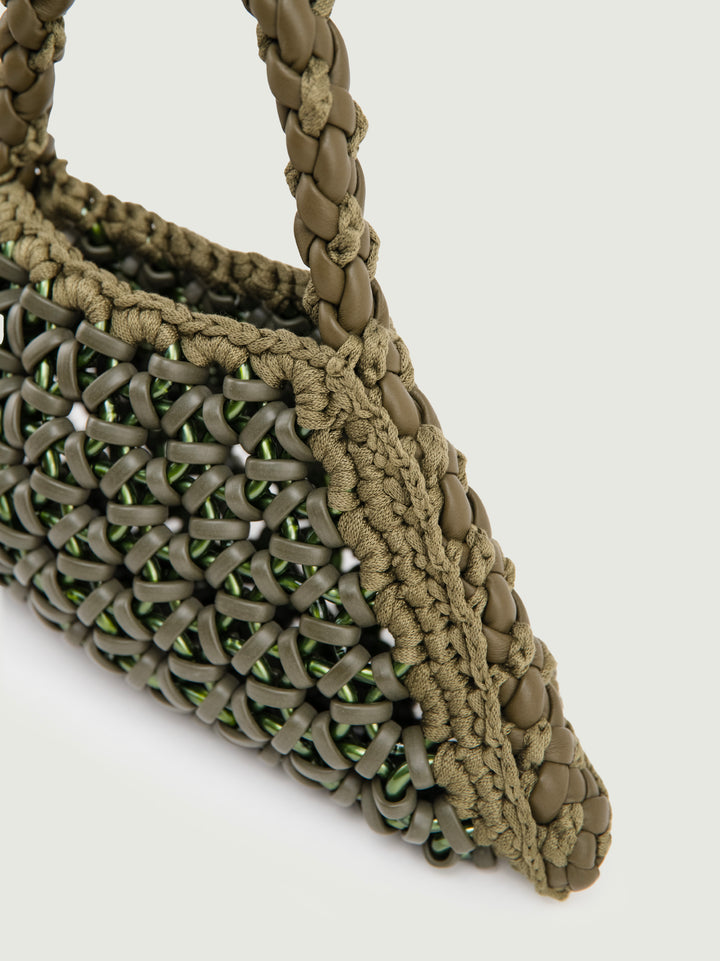 BORSA BIG CRUSH IN RESINA E PELLE VERDE MILITARE BIG CRUSH VERDE MILITARE BIMOR 