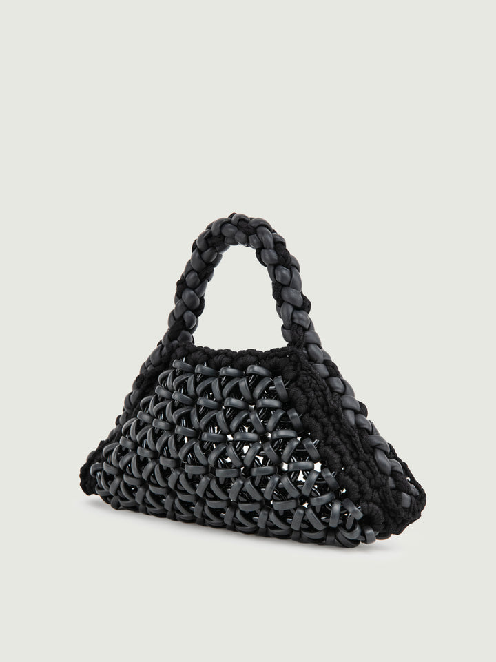 BORSA CRUSH IN RESINA E PELLE NERA SMALL CRUSH NERO BIMOR 