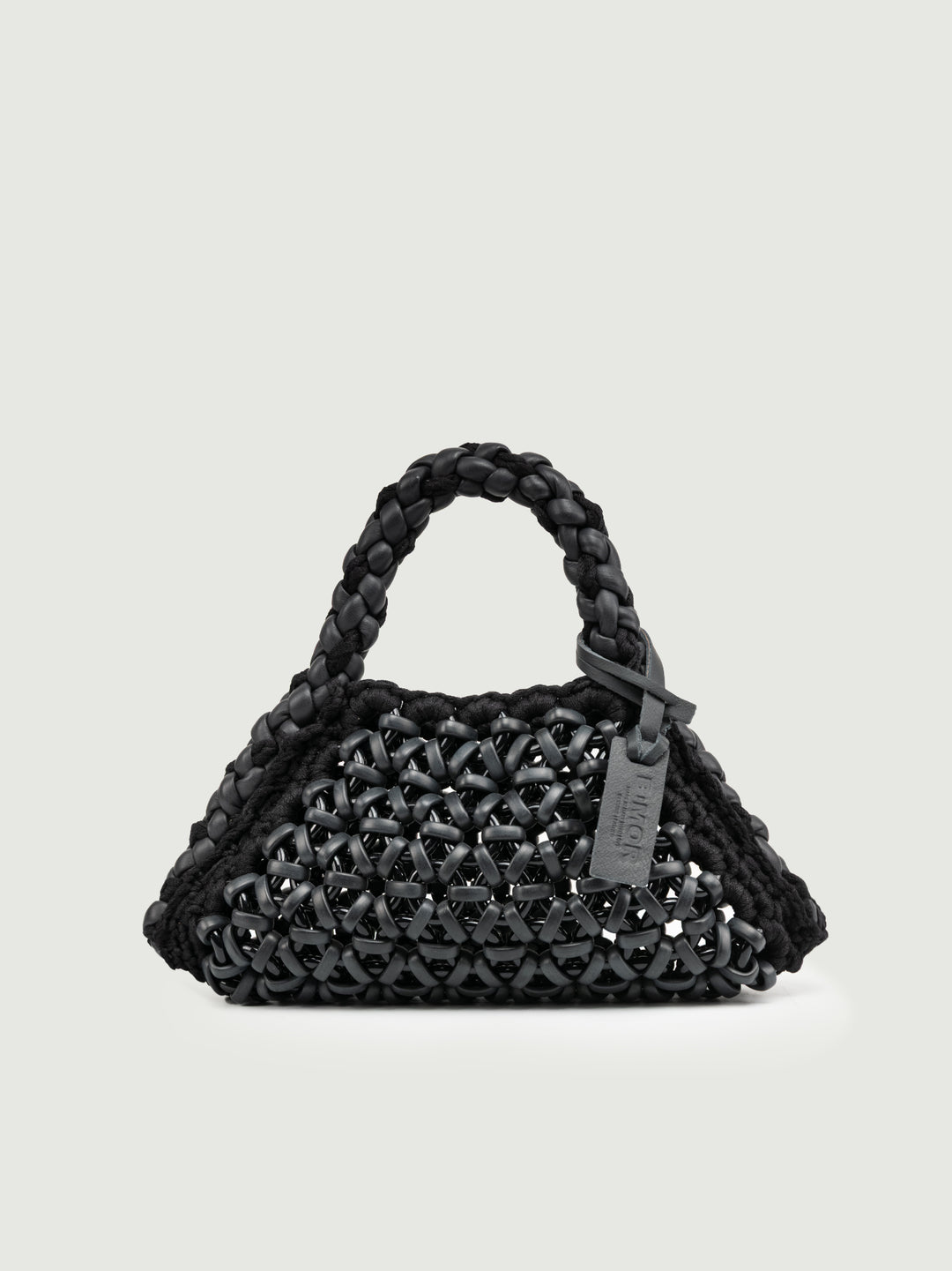 BORSA CRUSH IN RESINA E PELLE NERA SMALL CRUSH NERO BIMOR 