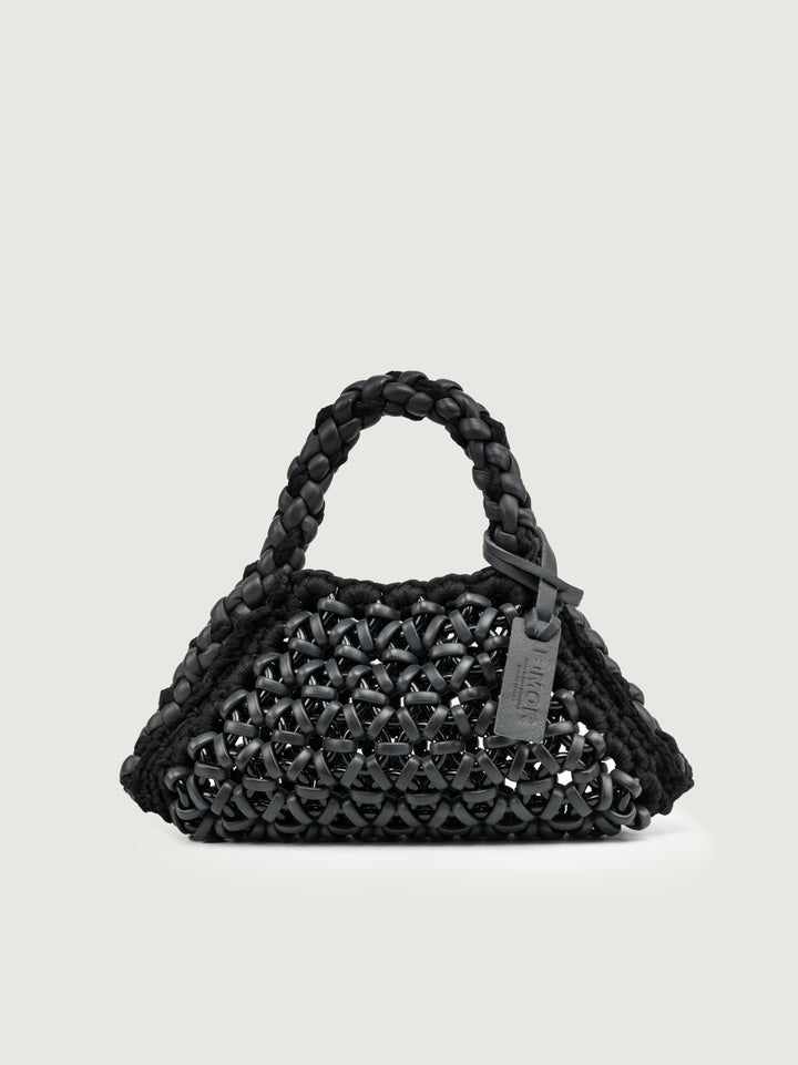 BORSA CRUSH IN RESINA E PELLE NERA SMALL CRUSH NERO BIMOR 