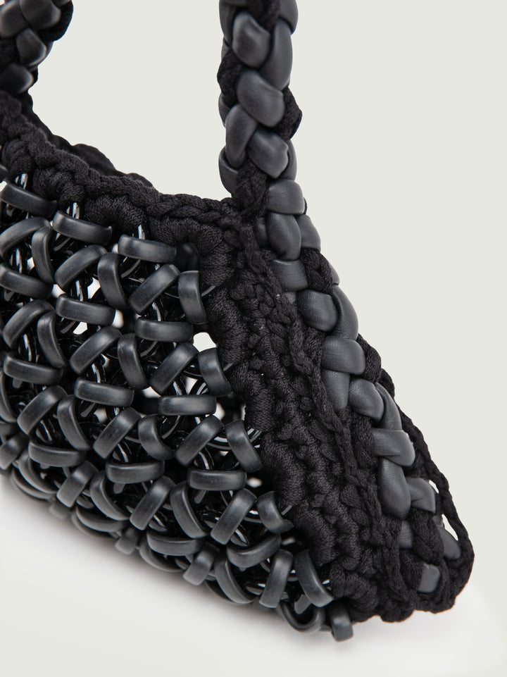 BORSA CRUSH IN RESINA E PELLE NERA SMALL CRUSH NERO BIMOR 