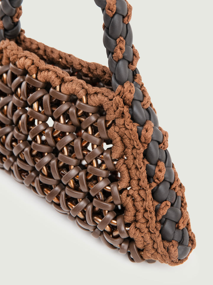 BORSA CRUSH IN RESINA E PELLE TESTA MORO SMALL CRUSH T.MORO BIMOR 