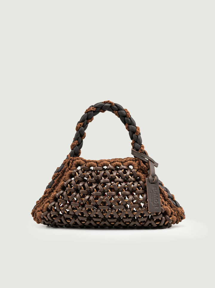 BORSA CRUSH IN RESINA E PELLE TESTA MORO SMALL CRUSH T.MORO BIMOR 