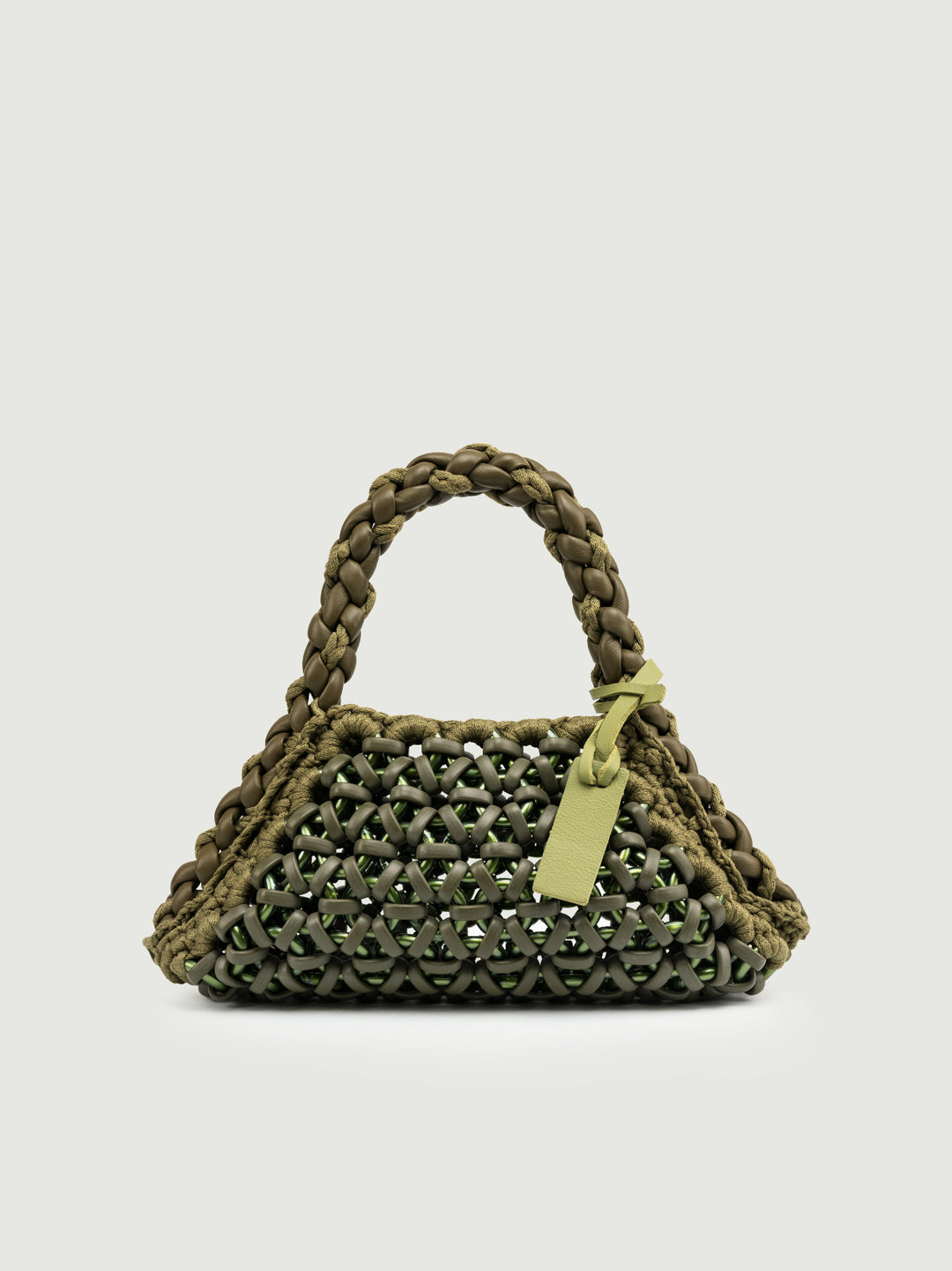 BORSA CRUSH IN RESINA E PELLE VERDE MILITARE SMALL CRUSH VERDE MILITARE BIMOR 
