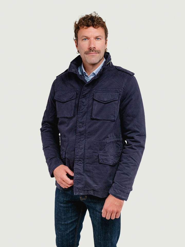 FIELD JACKET IN COTONE CON IMBOTTITURA SEPARABILE BLU NAVY BU26W04JKTWILL 200 ANDREA MORANDO 