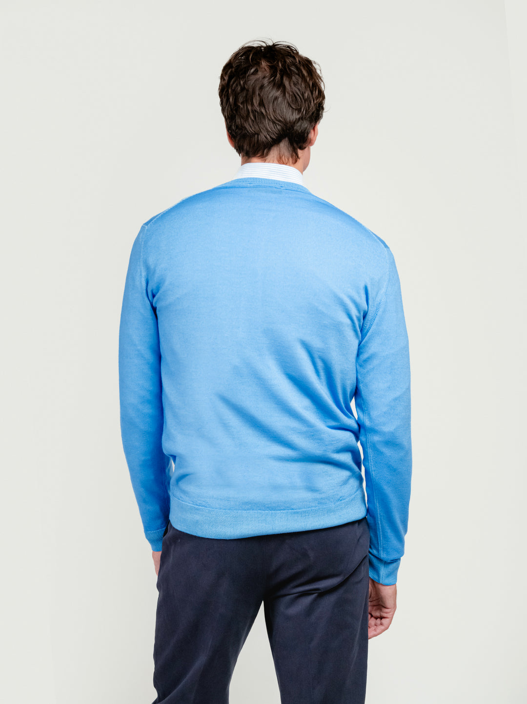 MAGLIA IN LANA MERINO CELESTE 0002 197 FIESOLI DANIELE 