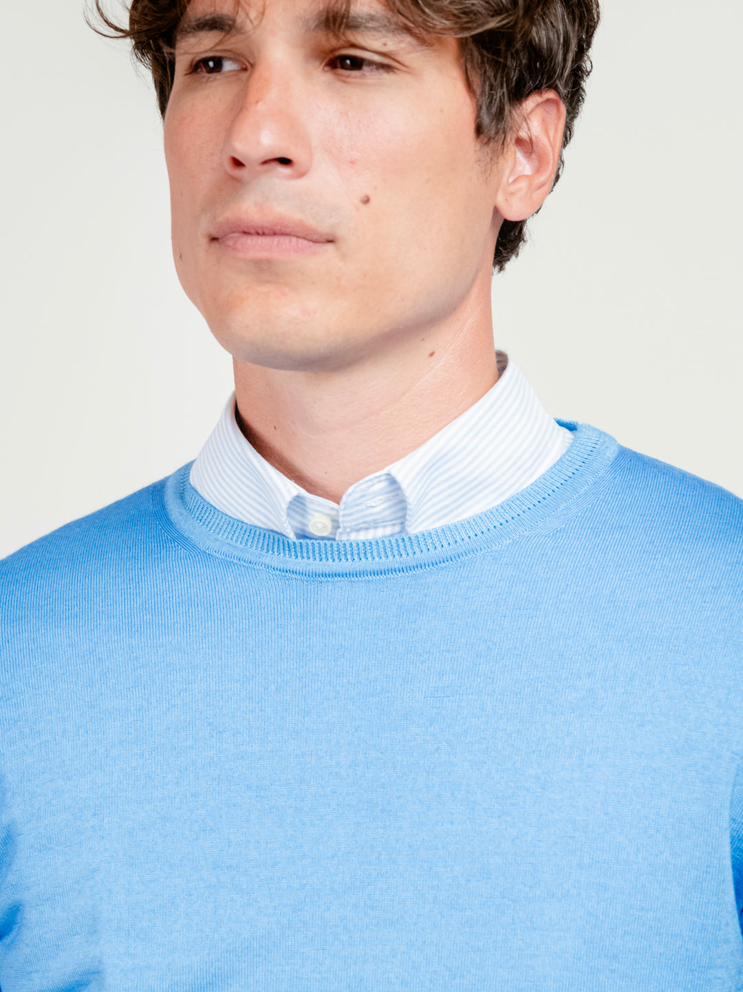 MAGLIA IN LANA MERINO CELESTE 0002 197 FIESOLI DANIELE 