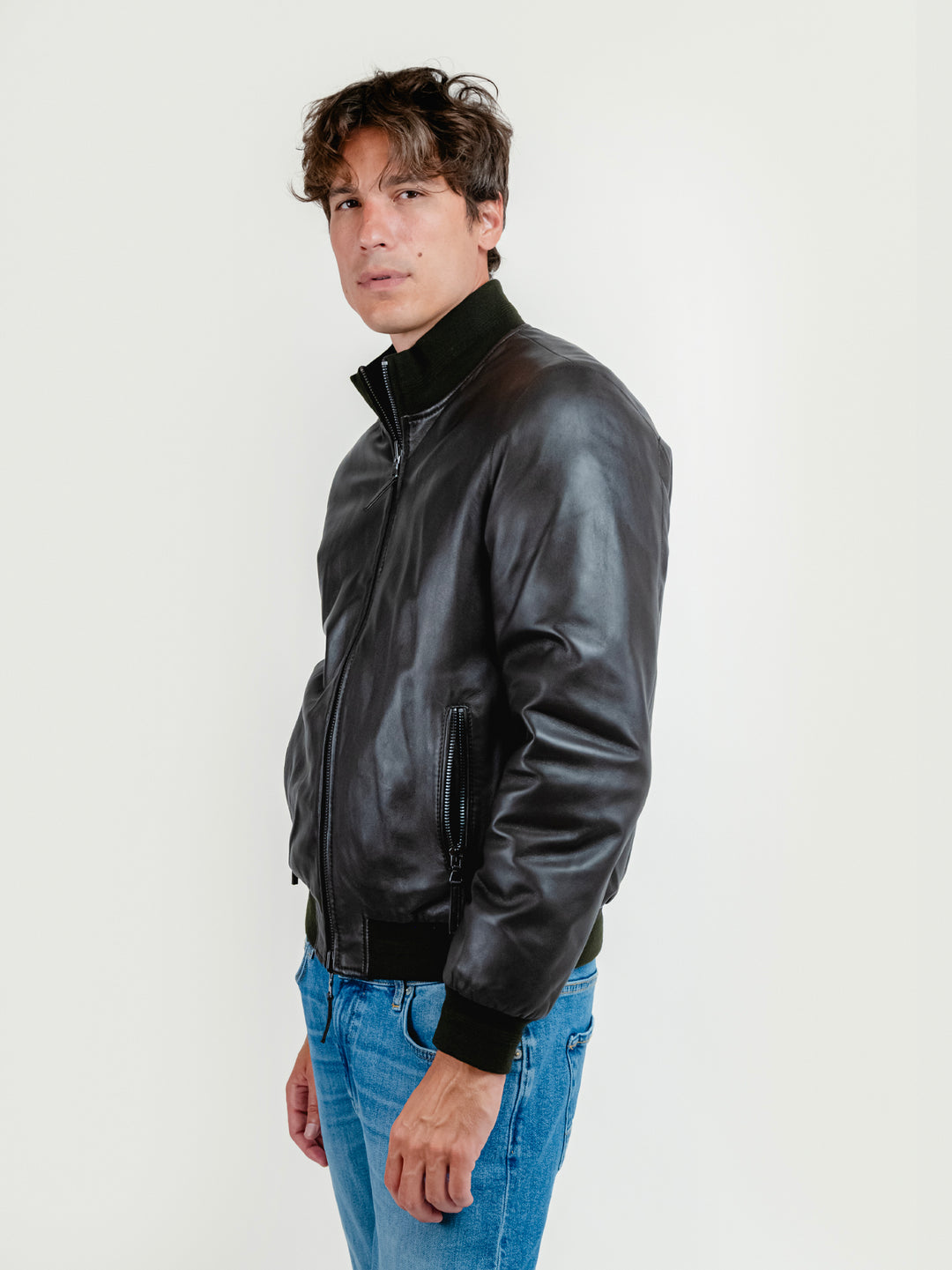 GIUBBOTTO DEREK SEAMLESS IN PELLE REVERSIBILE IN NYLON DEREK SEAMLESS 06 JACK LEATHER 