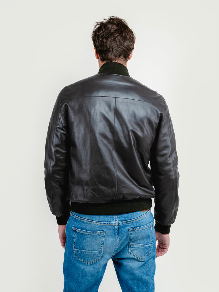 GIUBBOTTO DEREK SEAMLESS IN PELLE REVERSIBILE IN NYLON DEREK SEAMLESS 06 JACK LEATHER 