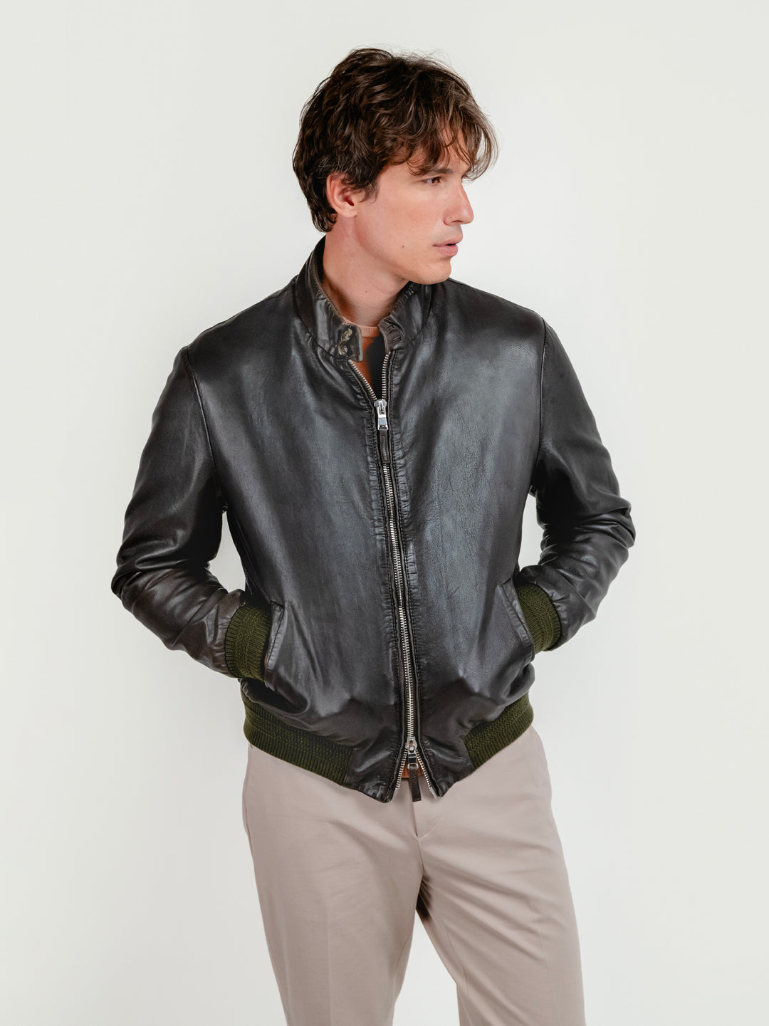 GIACCA EAST VILLAGE IN PELLE TESTA MORO EAST VILLAGE 06 JACK LEATHER 