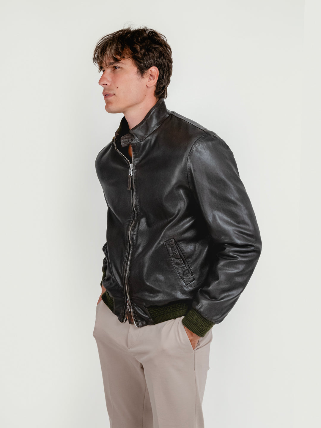 GIACCA EAST VILLAGE IN PELLE TESTA MORO EAST VILLAGE 06 JACK LEATHER 
