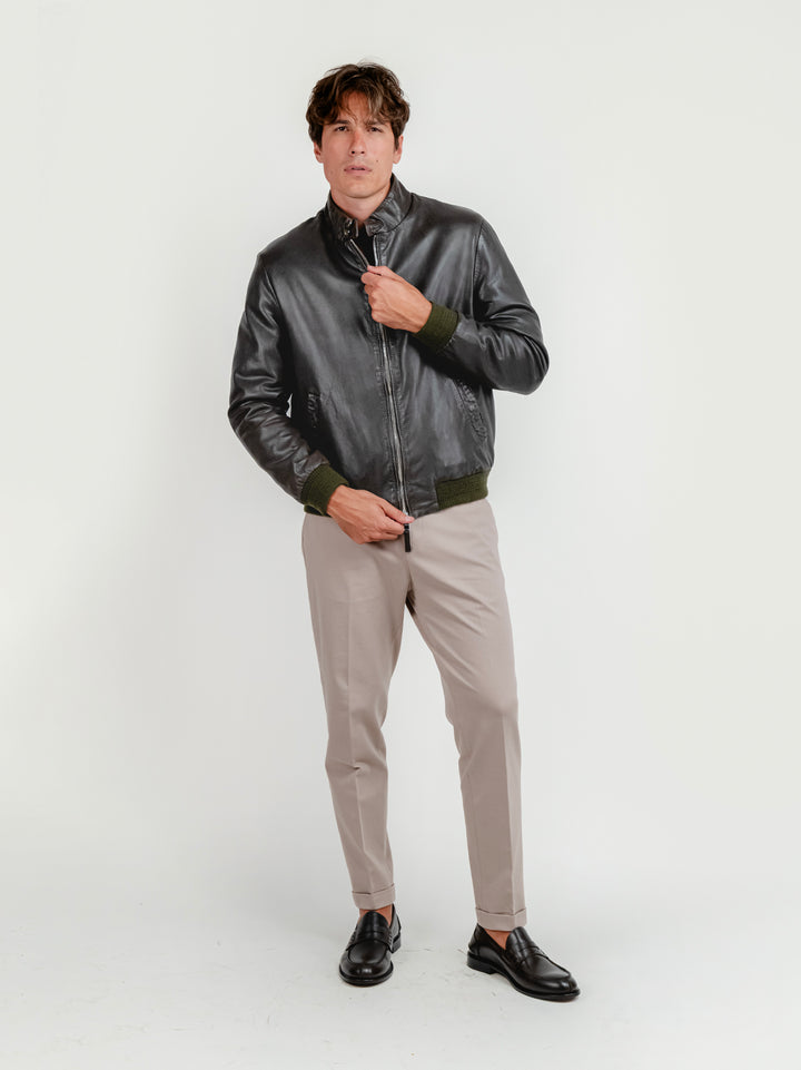 GIACCA EAST VILLAGE IN PELLE TESTA MORO EAST VILLAGE 06 JACK LEATHER 