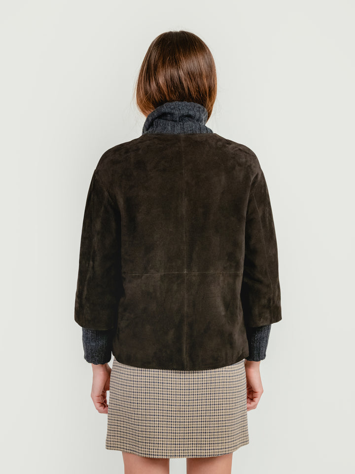 GIACCA IXIA IN CAMOSCIO TESTA MORO IXIA ZIP 06 JACK LEATHER 