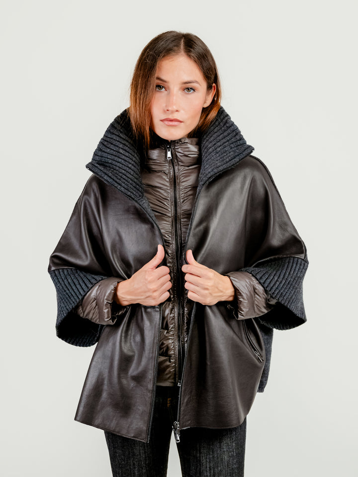 GIACCA MANTELLA LAVINIA CON PIUMINO 3 IN 1 TESTA MORO LAVINIA 618 JACK LEATHER 