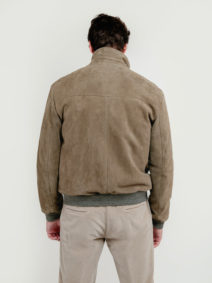 GIUBBOTTO TOBIA IN PELLE SCAMOSCIATA TAUPE TOBIA 714 JACK LEATHER 