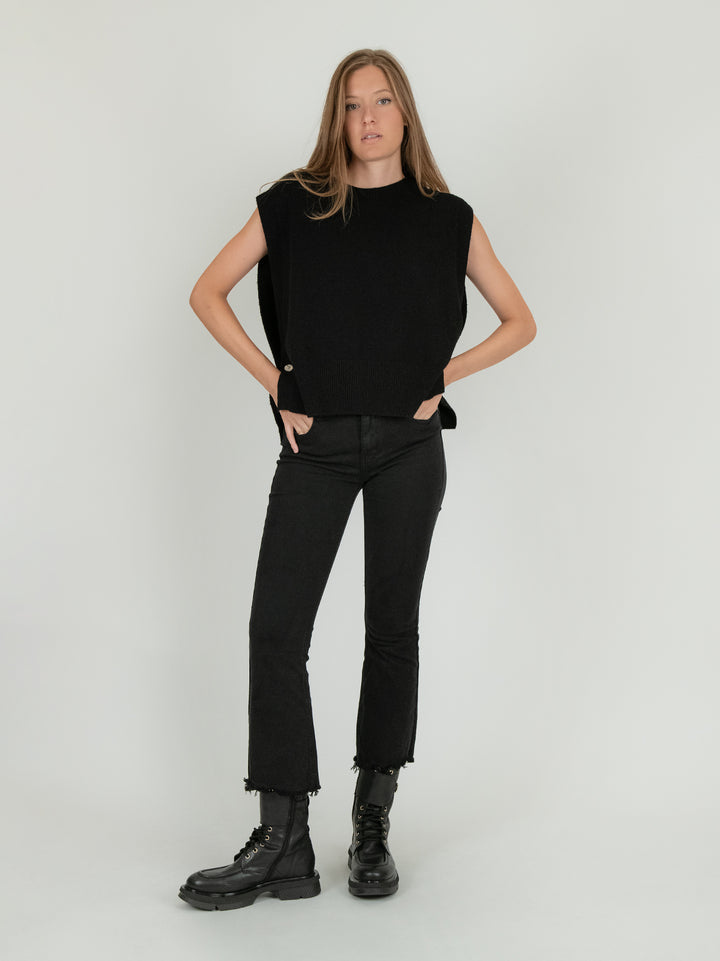 PANTALONE 5 TASCHE SFRANGIATO NERO 6826/26 NERO ANDREA MORANDO 